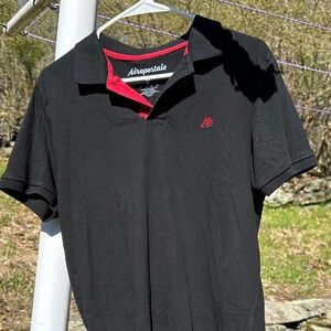 Aeropostale Black w/Red Trim Polo